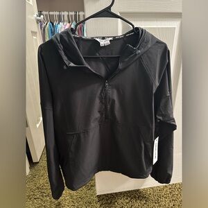 NWT DKNY Sport Black Half-Zip Pullover Hoodie Medium $79.50 Retail